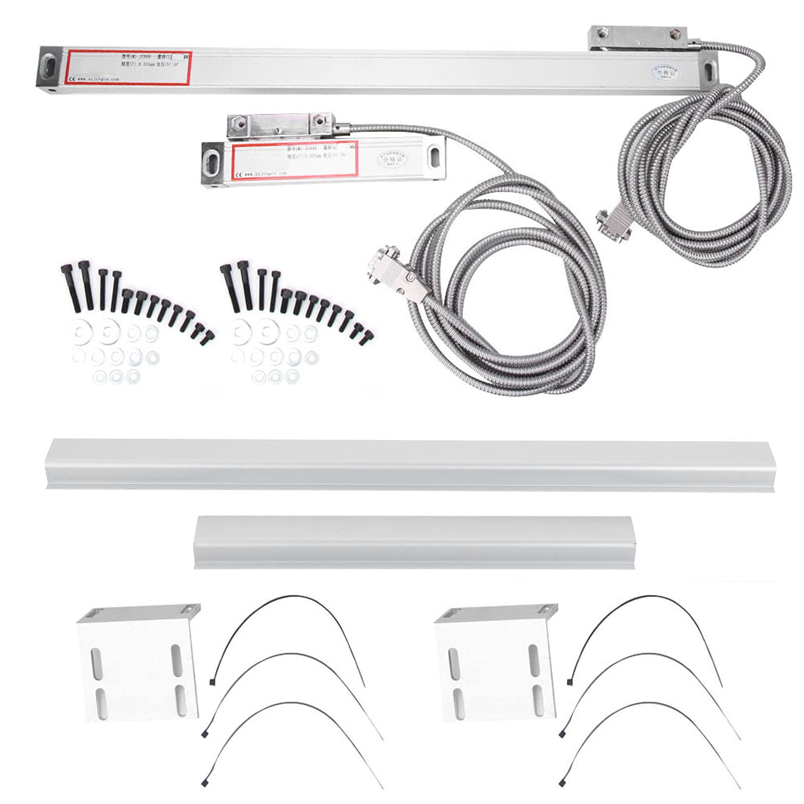 Hochpräzise DRO-Linearwaagen, 2 Stück, JCS900 2AE, JCS900 3AE, Digitale Anzeige, Aluminiumlegierung, Korrosionsbeständig, 0 300 mm + 0 500 mm (Hub 300 mm und 600 mm)