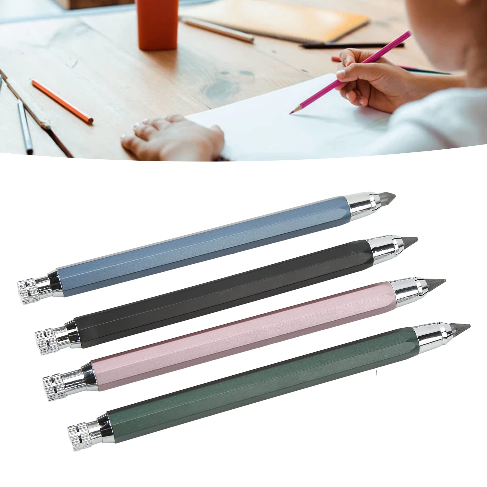 Kit di 10 matite meccaniche da falegname, con foro profondo e solido per la lavorazione del legno, strumenti di marcatura con temperamatite integrato per la costruzione di carpenteria, matita