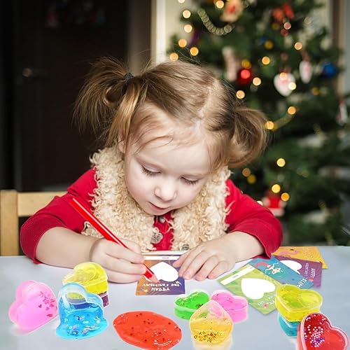 Miniatura 6 de Regalos del día de San Valentín para el aula de niños, paquete de 28 tarjetas del día de San Valentín con forma de corazón para niños, regalo de
