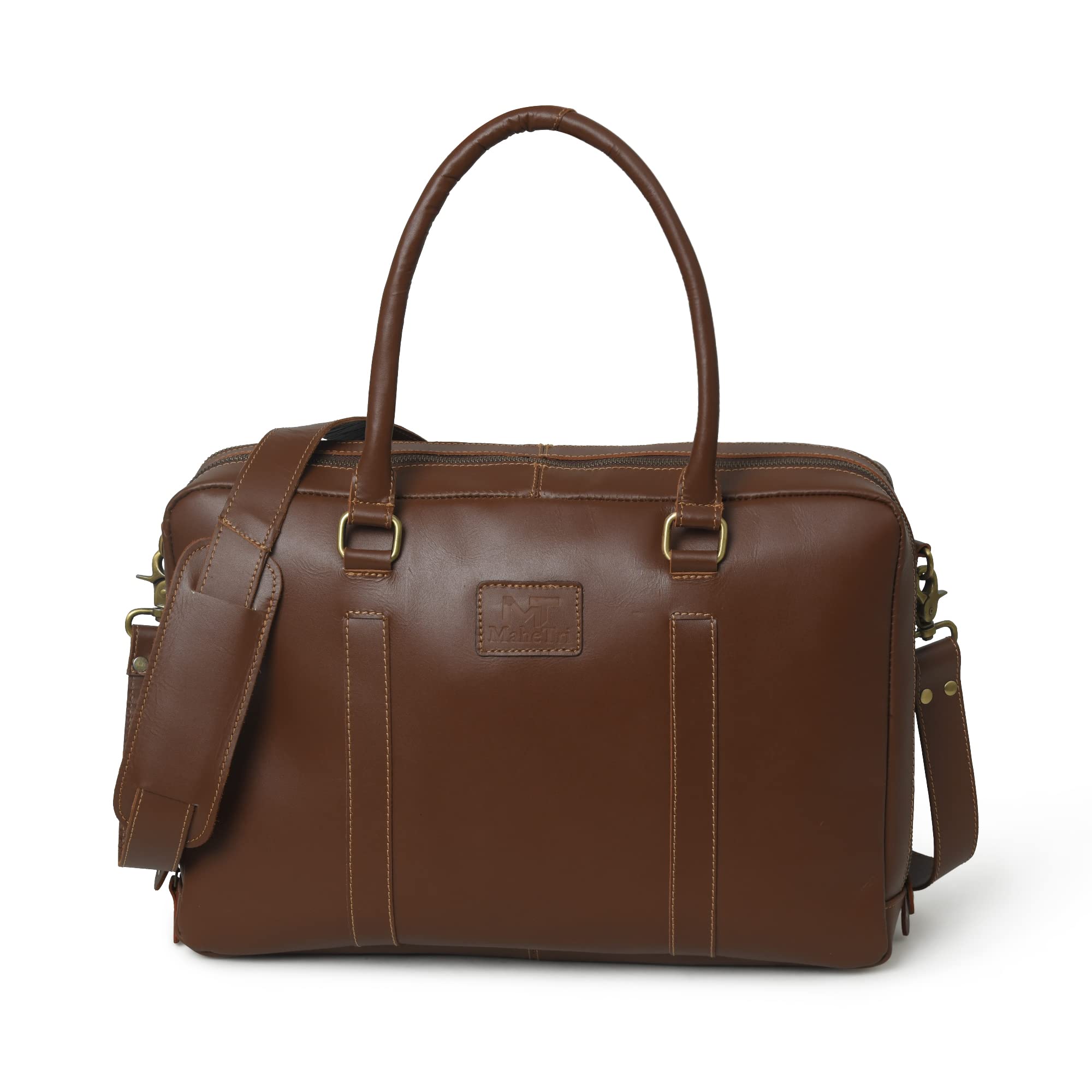 Dixon Office Full Grain Handmade Buffalo Leather 16" Laptop Office Briefcase with Ajustable Strap, Easy-Grab Top Handle Laptop Bag witth Laptop Sleeve-image-33
