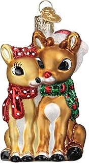 Old World Christmas Rudolph and Clarice Glass Blown Ornament for Christmas Tree