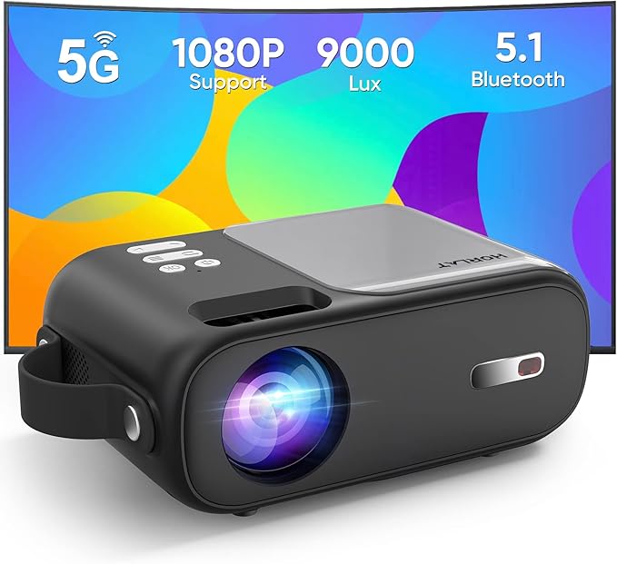 Mini Projecteur, Videoprojecteur 5G WiFi Bluetooth, Projecteur 9000