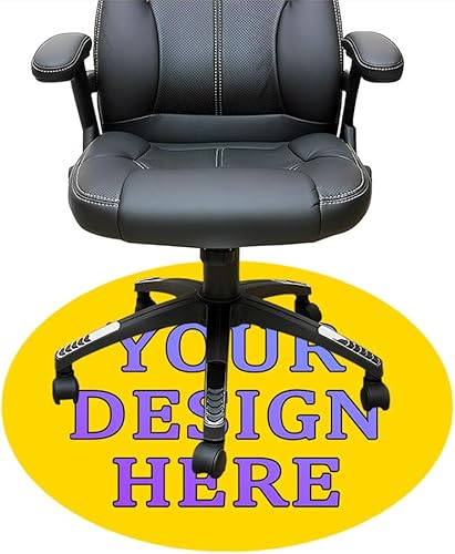 Vista 55 de Tapete redondo personalizado para silla de oficina para suelo de madera dura, tapete personalizado para silla de computadora, diseña tu imagen, Negro