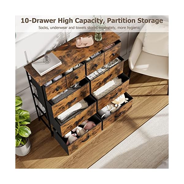 Nicehill Dresser for Bedroom with 10 Drawers, Storage Drawer Organizer