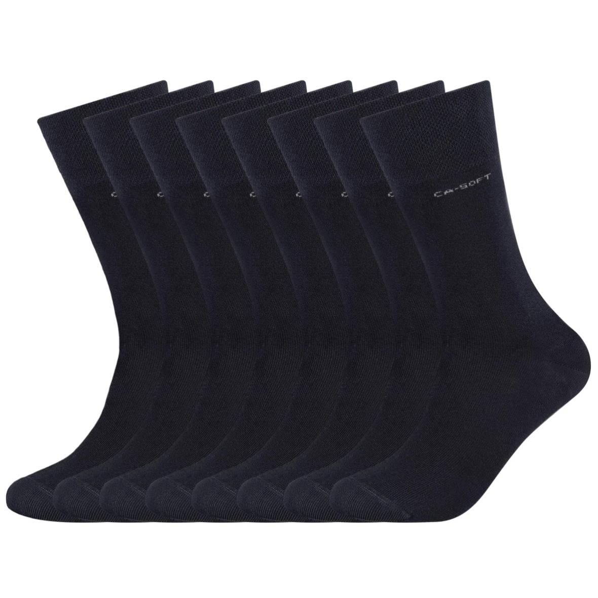 Camano 8 Paar Socken Unisex 3642 CA-SOFT Cotton ohne Gummidruck Damen und Herren Strümpfe, Farbe Navy, Größe 35-38
