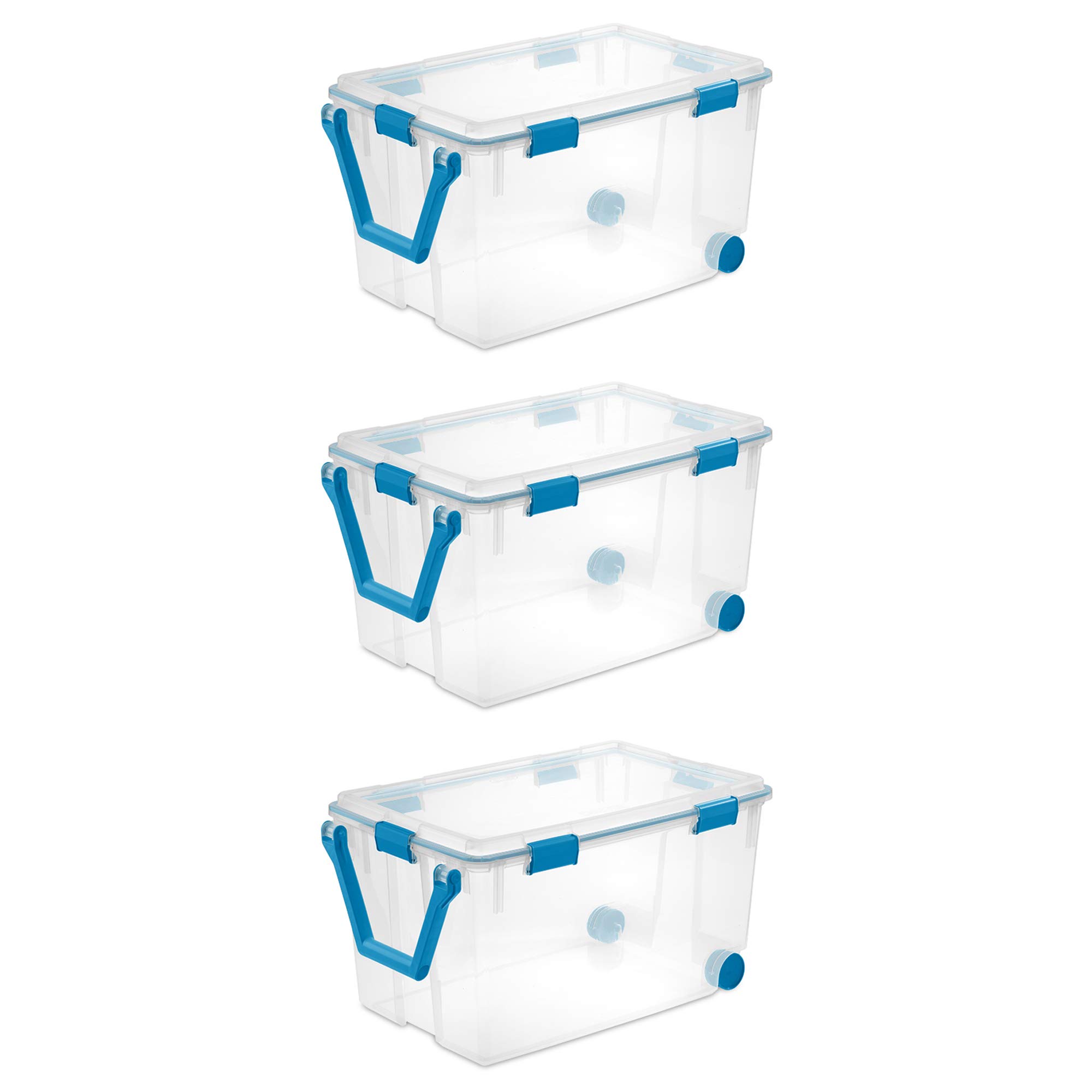 Sterilite 120 Quart Stackable Rolling Clear Plastic Storage Tote