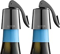 Vista 1 de WOTOR Tapones para botellas de vino de acero inoxidable con silicona, reutilizable, protector de vino y sellador decorativo de botellas, a prueba