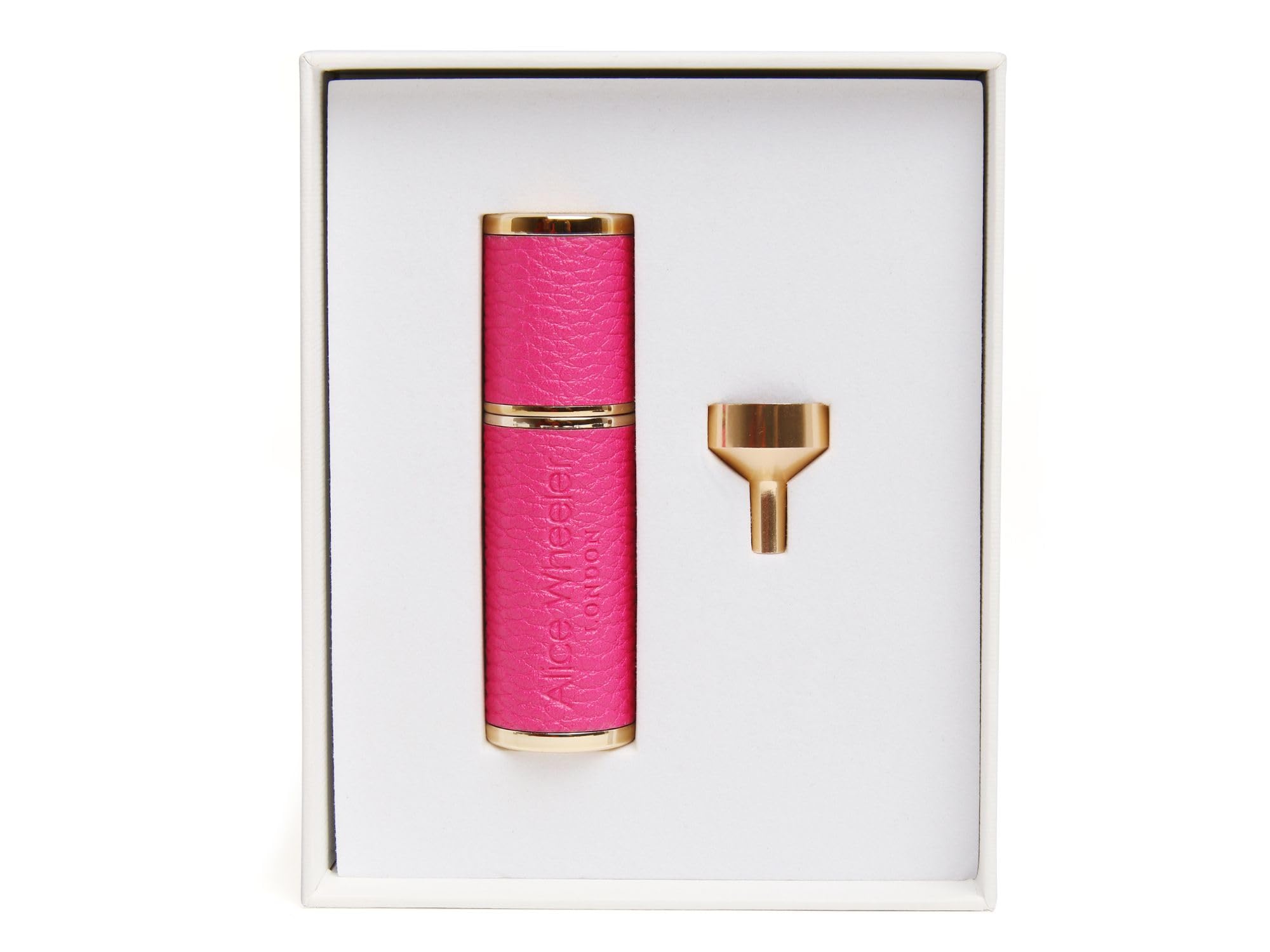 Alice Wheeler Hot Pink Perfume Atomiser, Refillable Perfume Bottle With Gift Box London - Vegan Leather (Hot Pink)