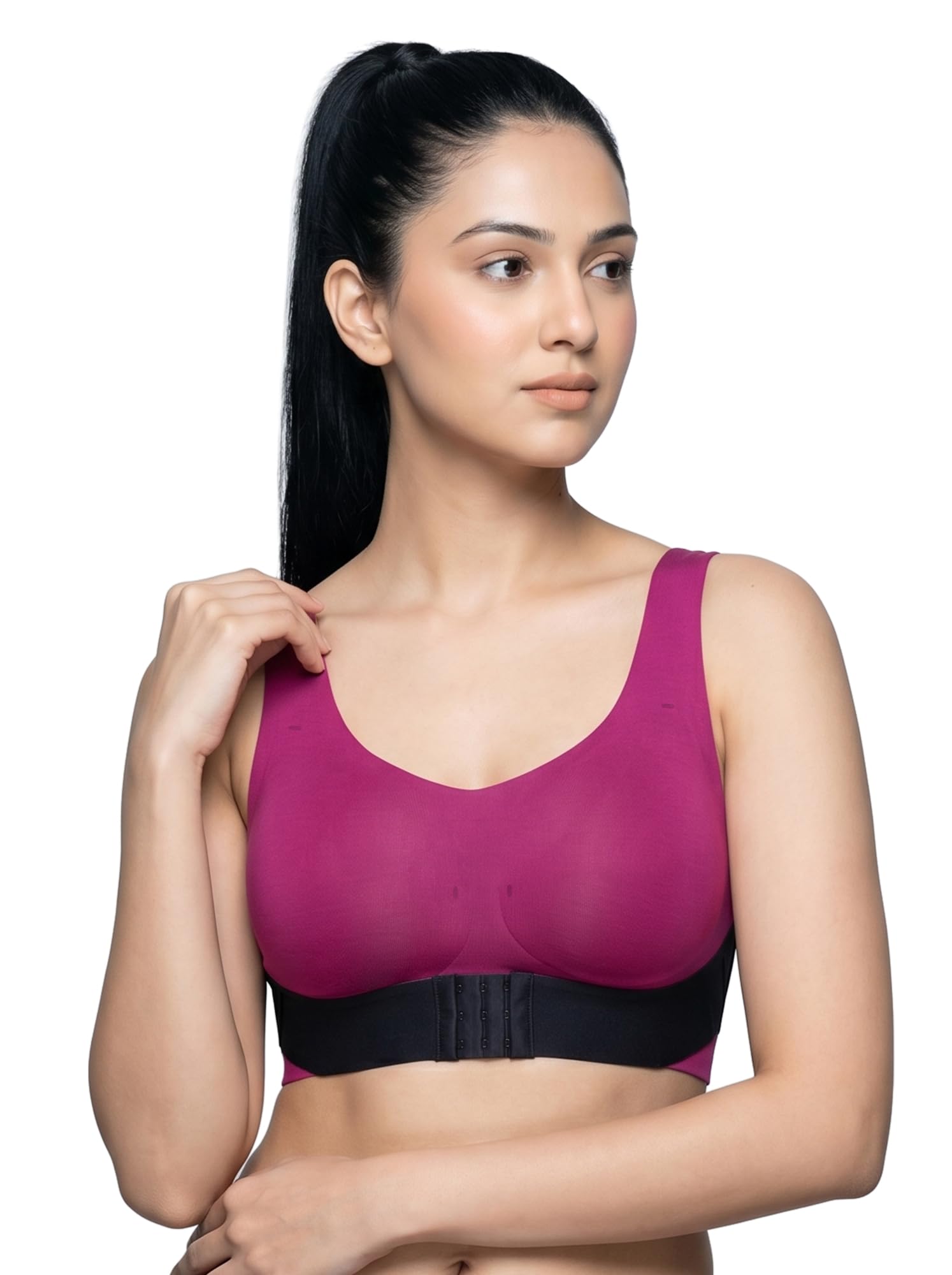 intimist Cotton Padded Bonded Gym Bra for Women | Crisscross Back Support | Dual Closure | Full Coverage | Lightly Padded | Breathable 100% Cotton Feel | Wire-Free | No Elastic | Pack of 1-picture-21