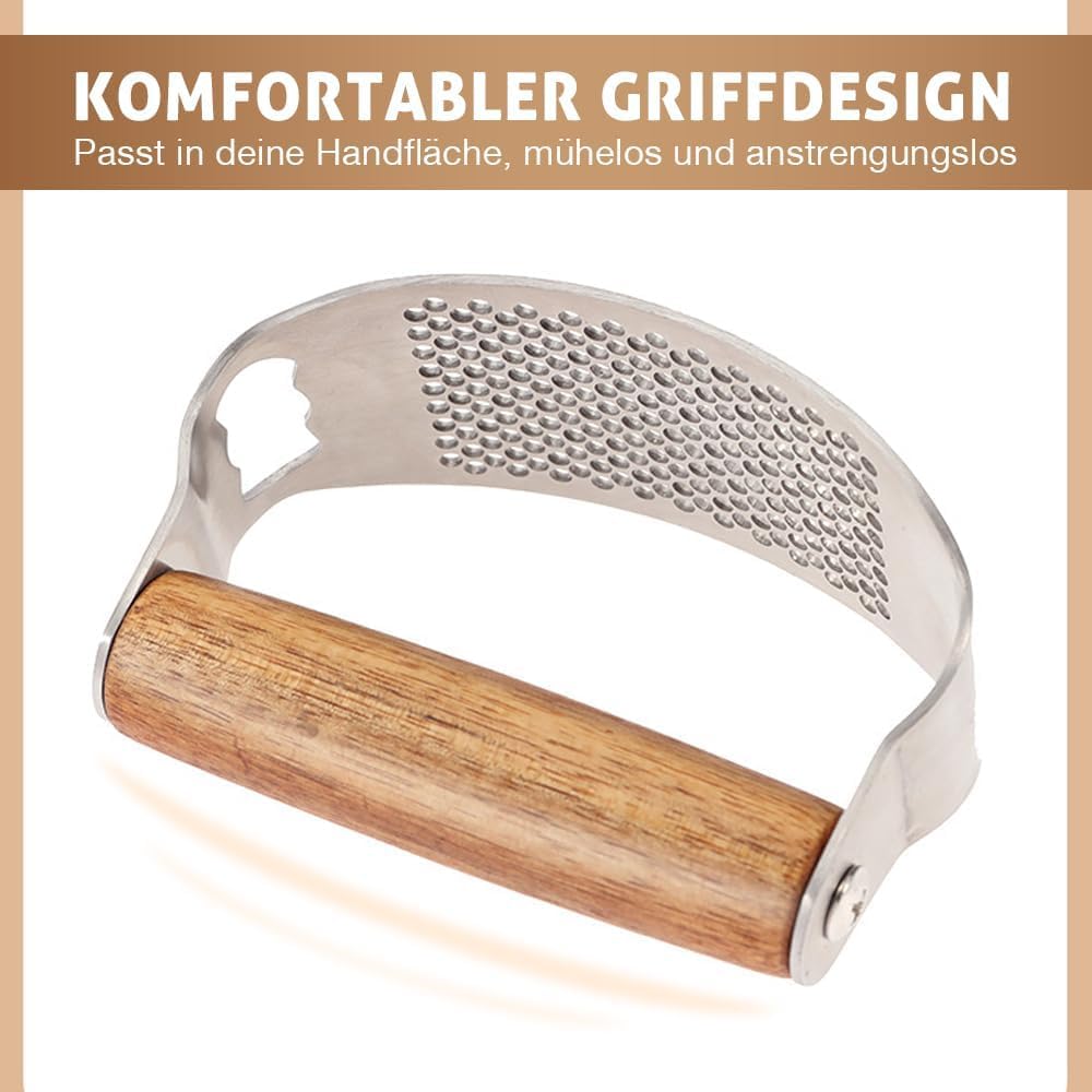 2025 Neue Knoblauchpresse Wippe, Edelstahl, manuelle Knoblauchpresse und Zerkleinerer, Ingwer-Knoblauchschneider, Küchenhelfer für einfache Verwendung und Reinigung (2 Stück)