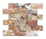 Scabos 2 X 4 Split-Faced Travertine Brick Mosaic Tile - 6 X 6 Sample