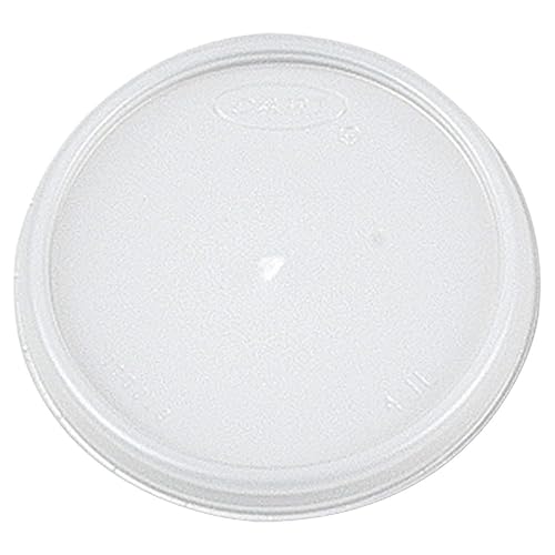 Dart Tapas de plástico, tazas de 4 onzas, translúcido, 100/manga, 10 mangas/cartón