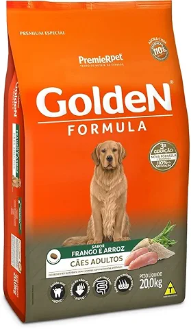 Ração Golden Cães Adultos Frango e Arroz 20kg