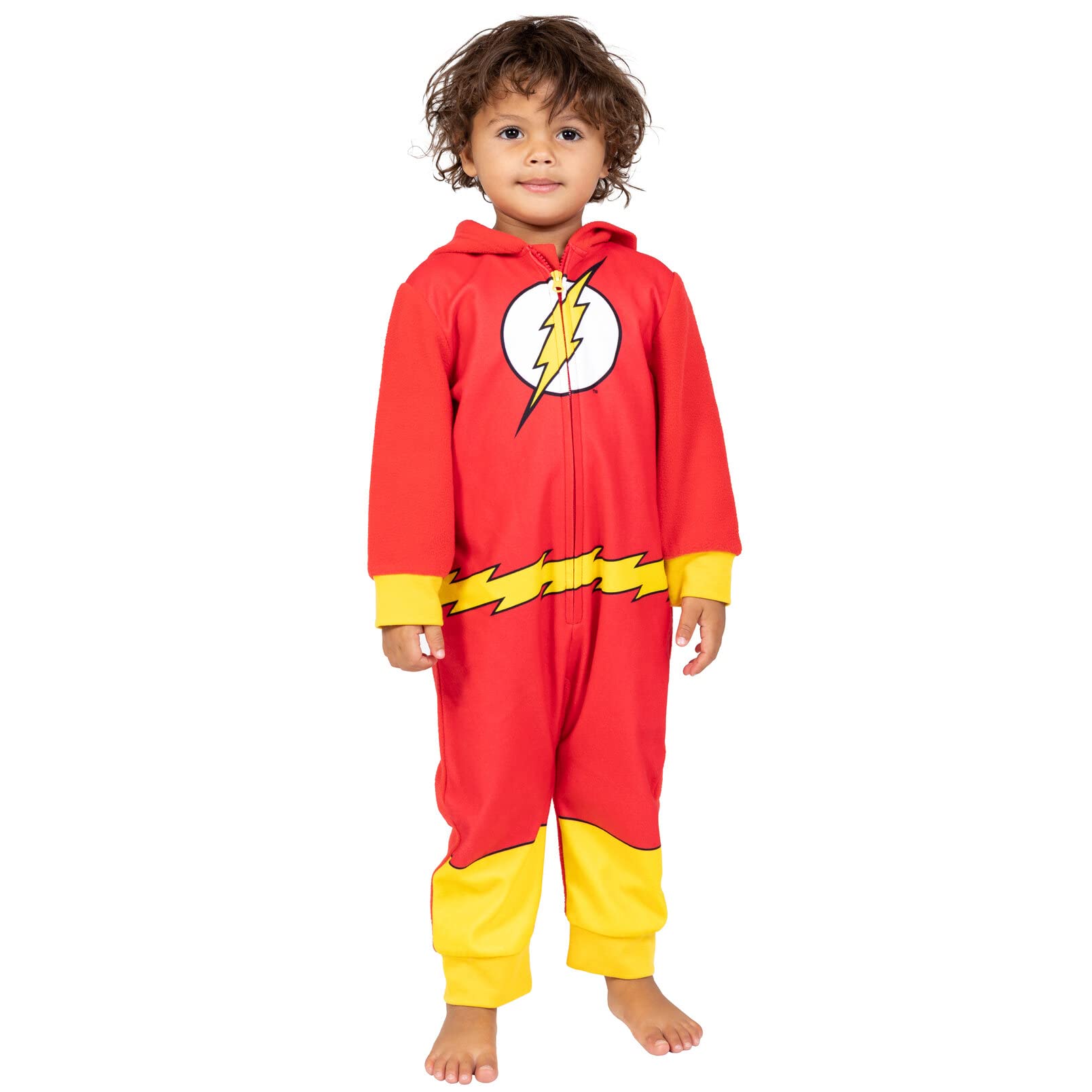 DC Comics Justice League The Flash Toddler Boys Hooded Onesie Pajama Coveralls 3T