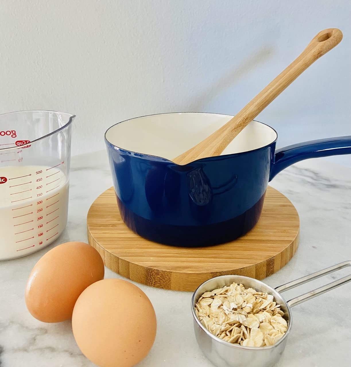 Buy MAZONNE 1.2 Quart Enamel Milk Pot, Enamelware Saucepan Pan with