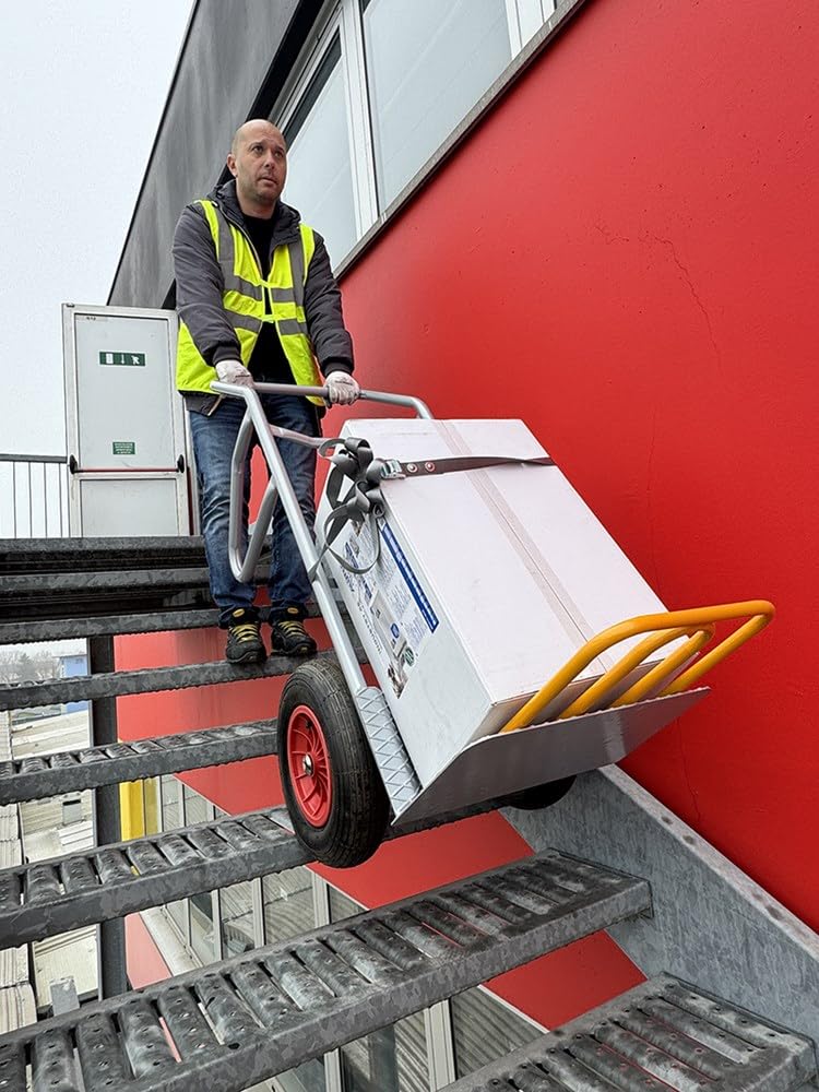 Svelt Carrello Professionale in Acciaio per Cantiere con Ruote Pneumatiche Maggiorate – Pedana Ribaltabile, Portata 250 kg, Made in Italy