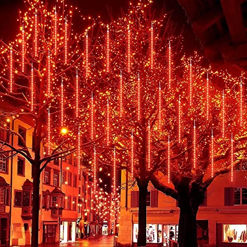 Meteoros Lluvia Luces LED 30cm 10 Tubes 240 LED Impermeables y Cascadas Nieve Cayendo Luces de Cadena Luces de Ducha de Meteoritos Cover
