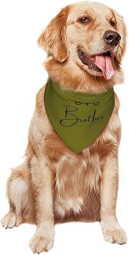 Big Brother Dog Bandana,Pregnancy Announcement,Gender Reveal Pet Scarf Accessories for Dog Lover Gifts (White)(green)