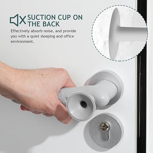 Miniatura 7 de Cubierta de silicona para manija de puerta, 4 unidades, anticolisión, anticolisión, topes de puerta con ventosa para seguridad de los niños en casa