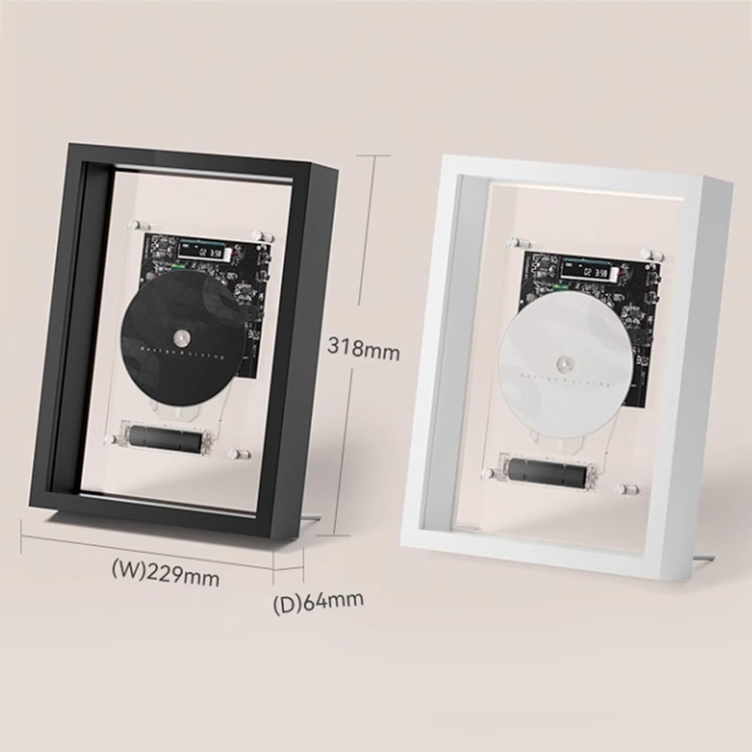 Lettore CD Music Frame con Bluetooth e uscita AUX, telecomando, schermo digitale a LED, qualità del suono senza perdita di qualità per casa e ufficio