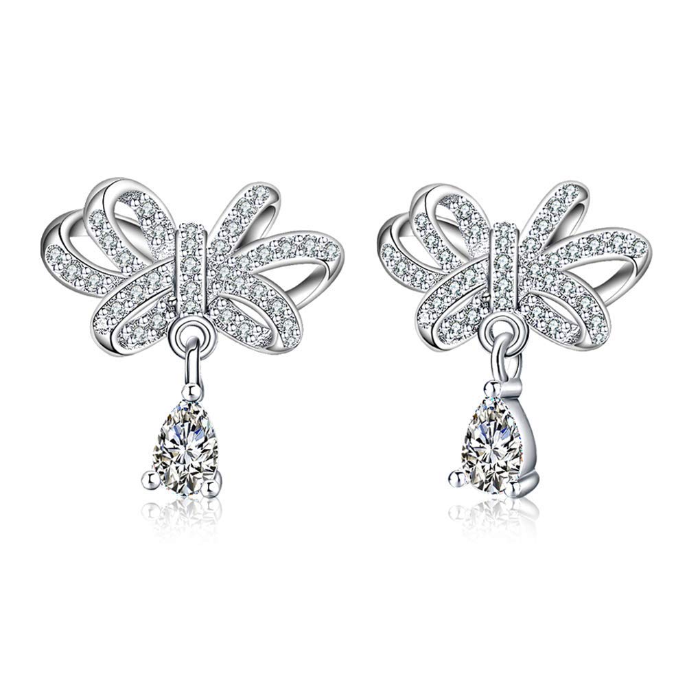 Amazon.co.jp: Jewelry エレガントなトレンドちょう結びの水滴の形の 