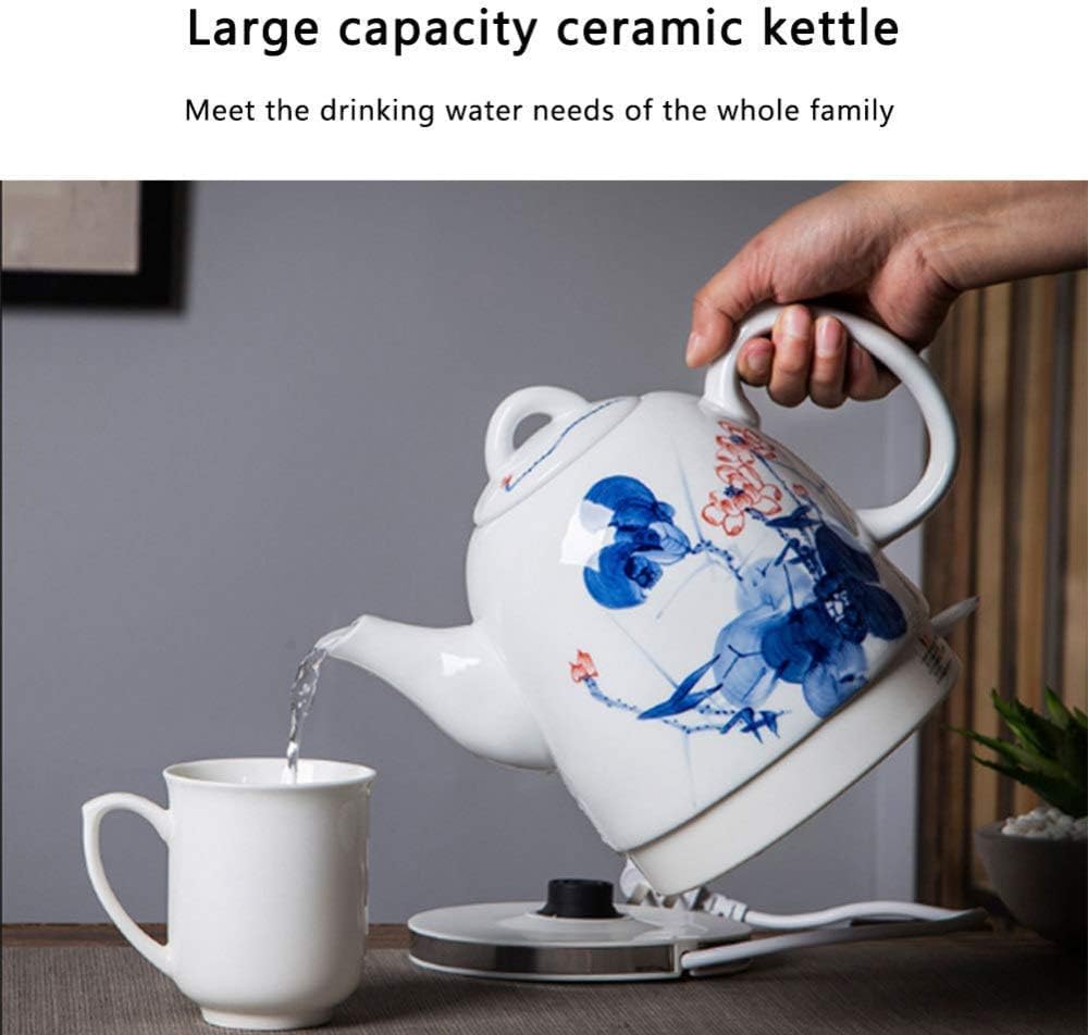 Czajnik biurowy, wielokrotnego użytku, czajniki - Elektryczny, ceramiczny, bezprzewodowy, biały czajnik do herbaty - Retro 1350 W. Szybko gotuje wodę na herbatę, kawę, zupę. Płatki owsiane -