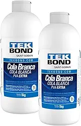 Genérico Kit 2 Colas PVA Extra Fort Branca de 1KG Madeira e Artesanato