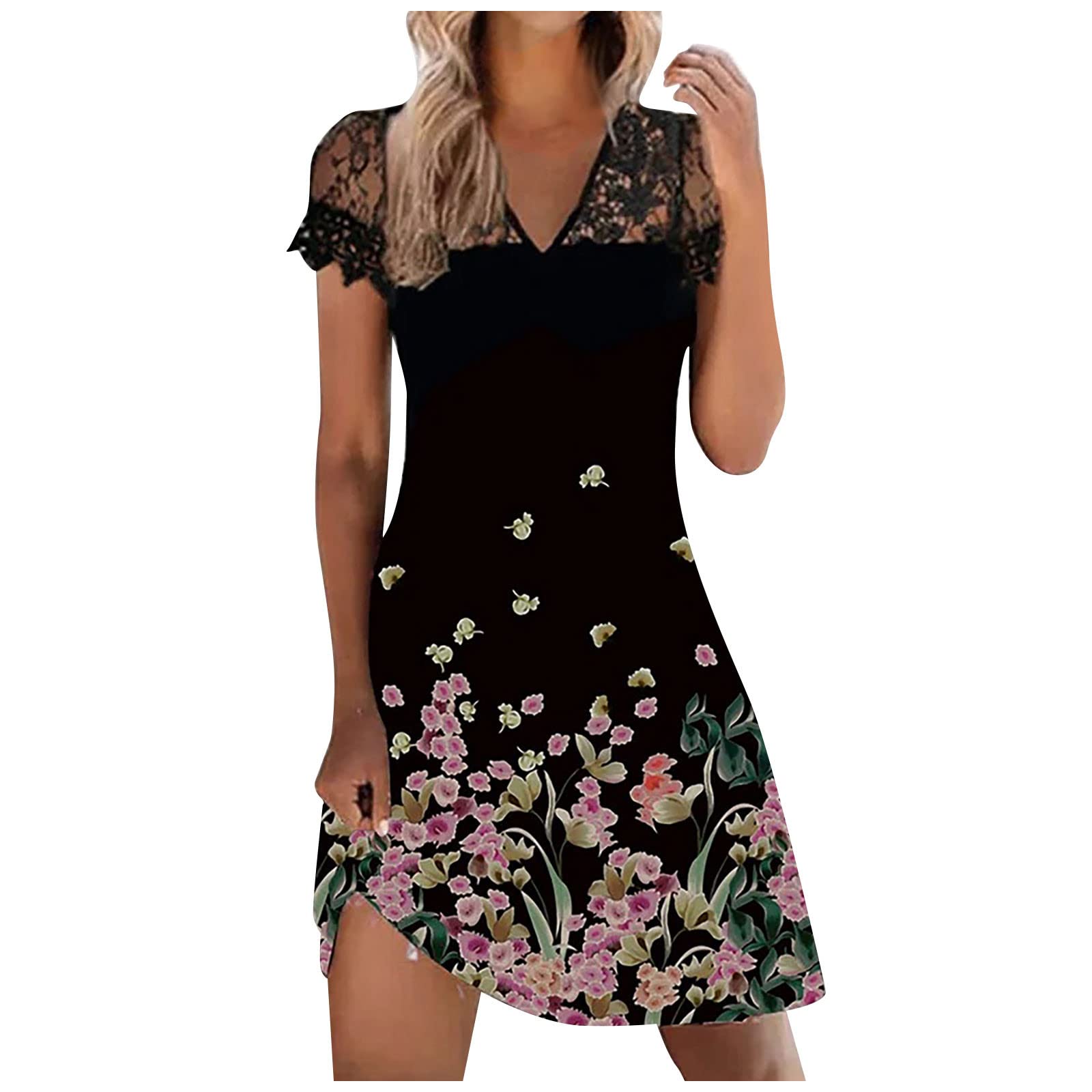 GenericWorkwear Women Sunny Season String Disperse Routine Frock Weak Snap Shirt Dress Tennis T-Shirt