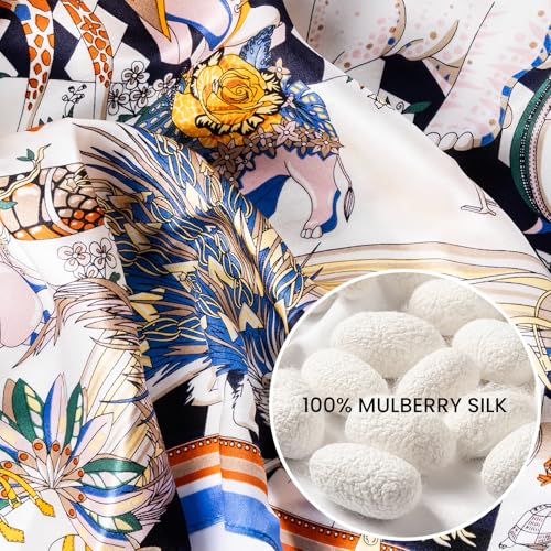 Mulberry Silk Scarfs Small Square Scarfs for Women 21" x 21" Lightweight Square Satin Head Scarf Neck Scarves3