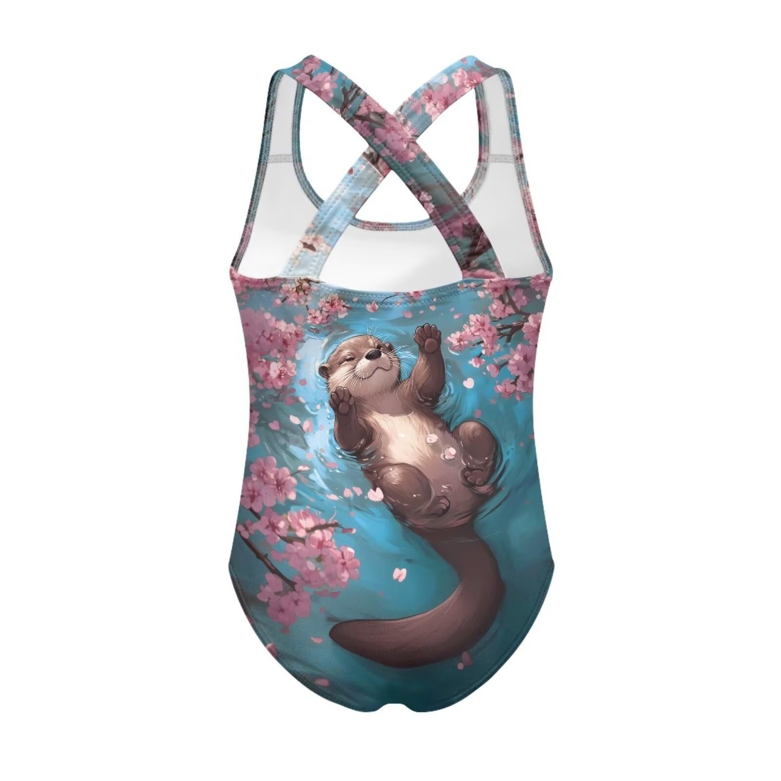 Costume da bagno intero per ragazze, con cross training, costume da bagno sportivo da spiaggia, età 5-14 anni