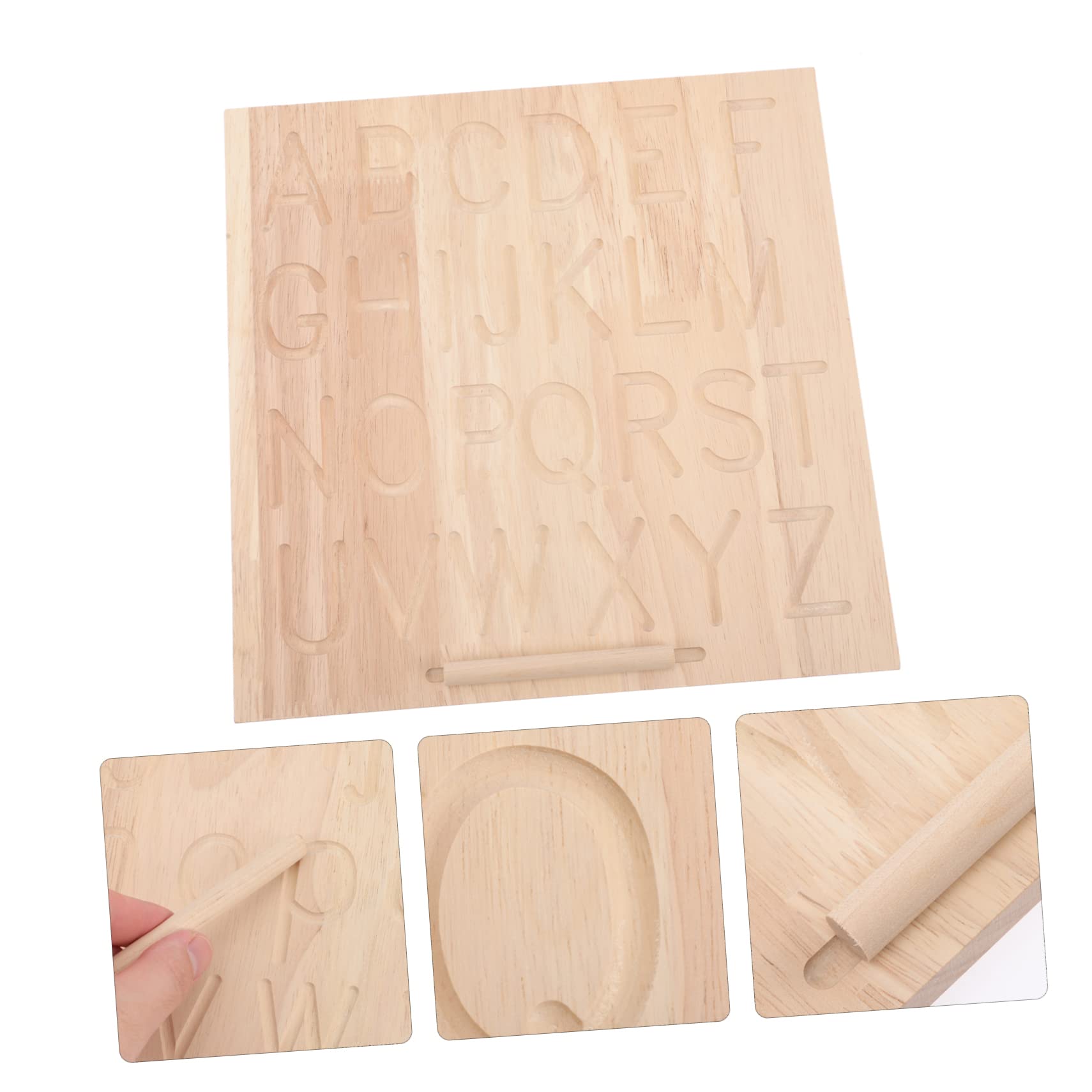 Tablero de Trazado de Caracteres de Madera Doble Cara para Niños | Color Caqui, 1 Juego, Superficie Lisa y Bien Pulida, Uso en Homeschooling y Exterior