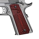 Cool Hand 1911 Full Size G10 Grips, Screws Included, Big Scoop, Ambi Safety Cut, Sunburst Texture, Red/Black