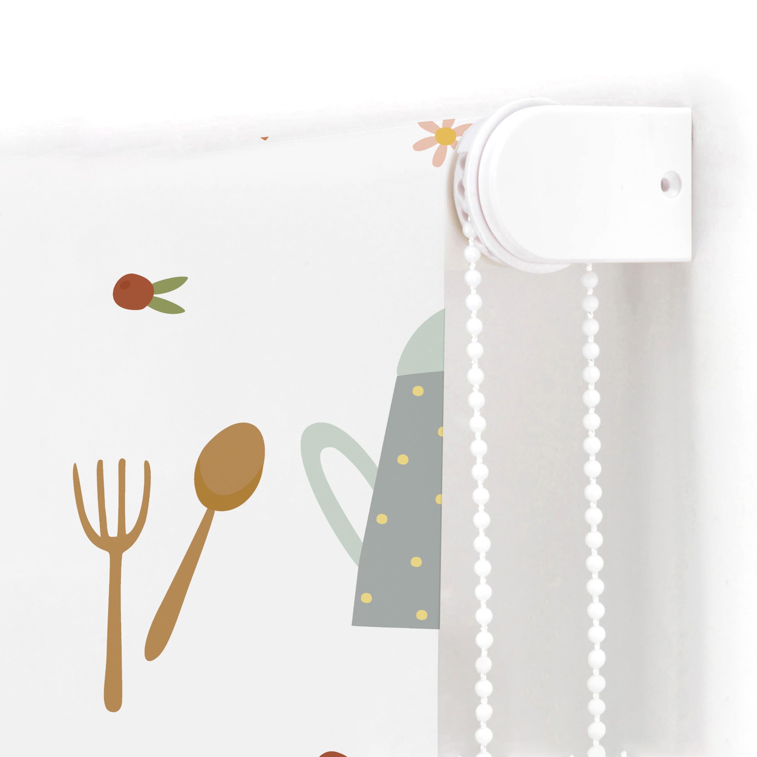 Blindecor Digital | Estor Enrollable Translúcido Estampado |Familia Cocina| Modelo C-TETERIA | 110 x 180 cm (Ancho por Alto) Tamaño de la Tela 106 x 175 cm | Estores para Ventanas