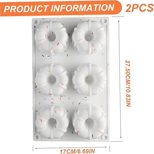 Miniatura 4 de 2 mini paquetes de moldes para pasteles de 6 cavidades antiadherentes, seguros y reutilizables de grado alimenticio, moldes de silicona para hornear