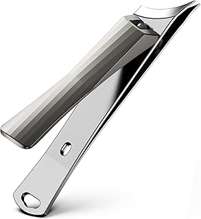 BEZOX Slant Curved Balde Nail Clippers for Ingrown & Thick Nails - Stylish Heavy Duty Toe Nail Clipper for Seniors, Angled Precision Cutting Edge Fingernail Clippers, Integrated Nail File - Champagne