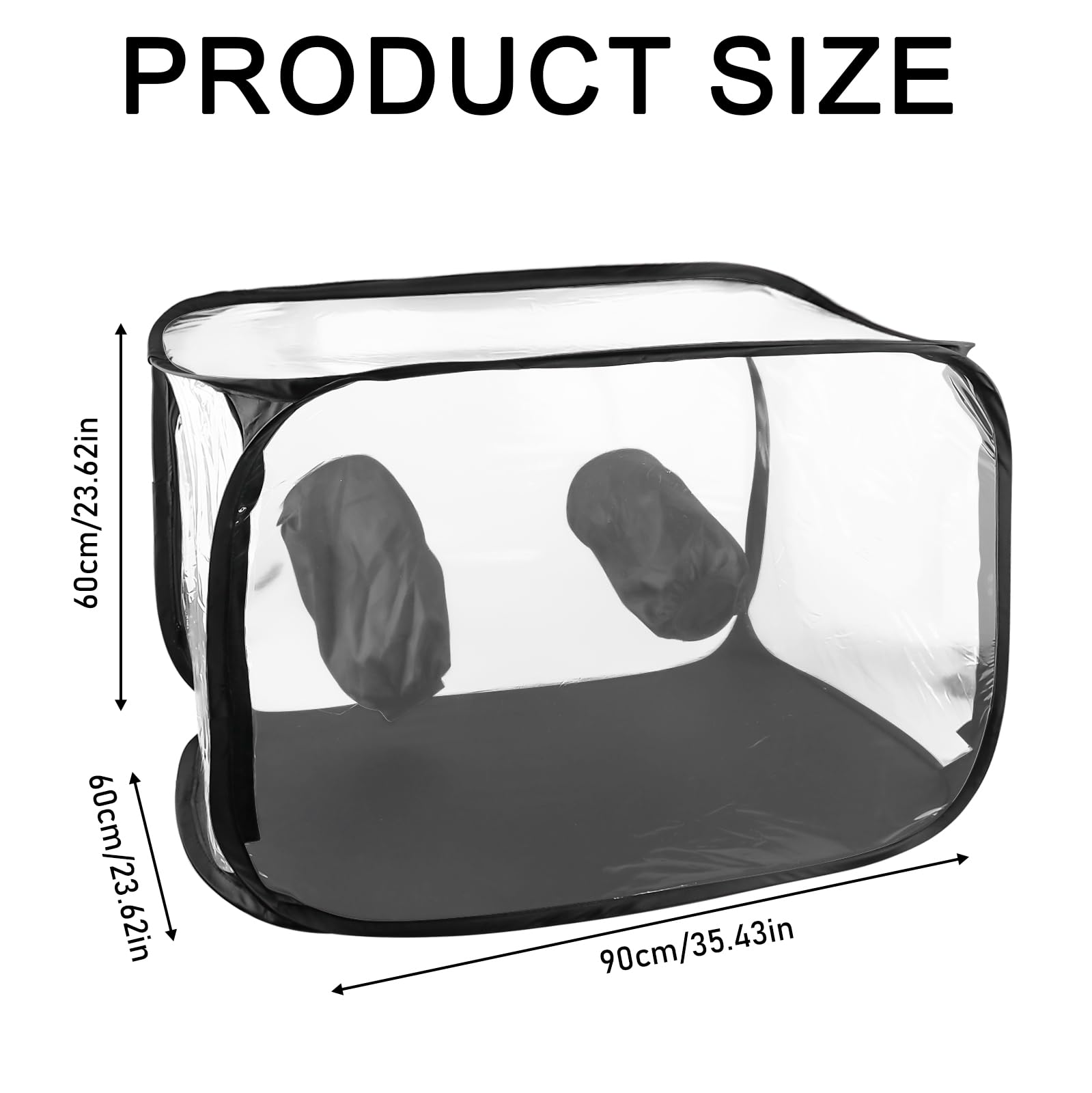 GOMETY Boîte à air d'allaitement pour champignons avec 2 ports de bras, 90 x 60 x 60 cm, compacte, sur pied, pliable, pour les amateurs de champignons