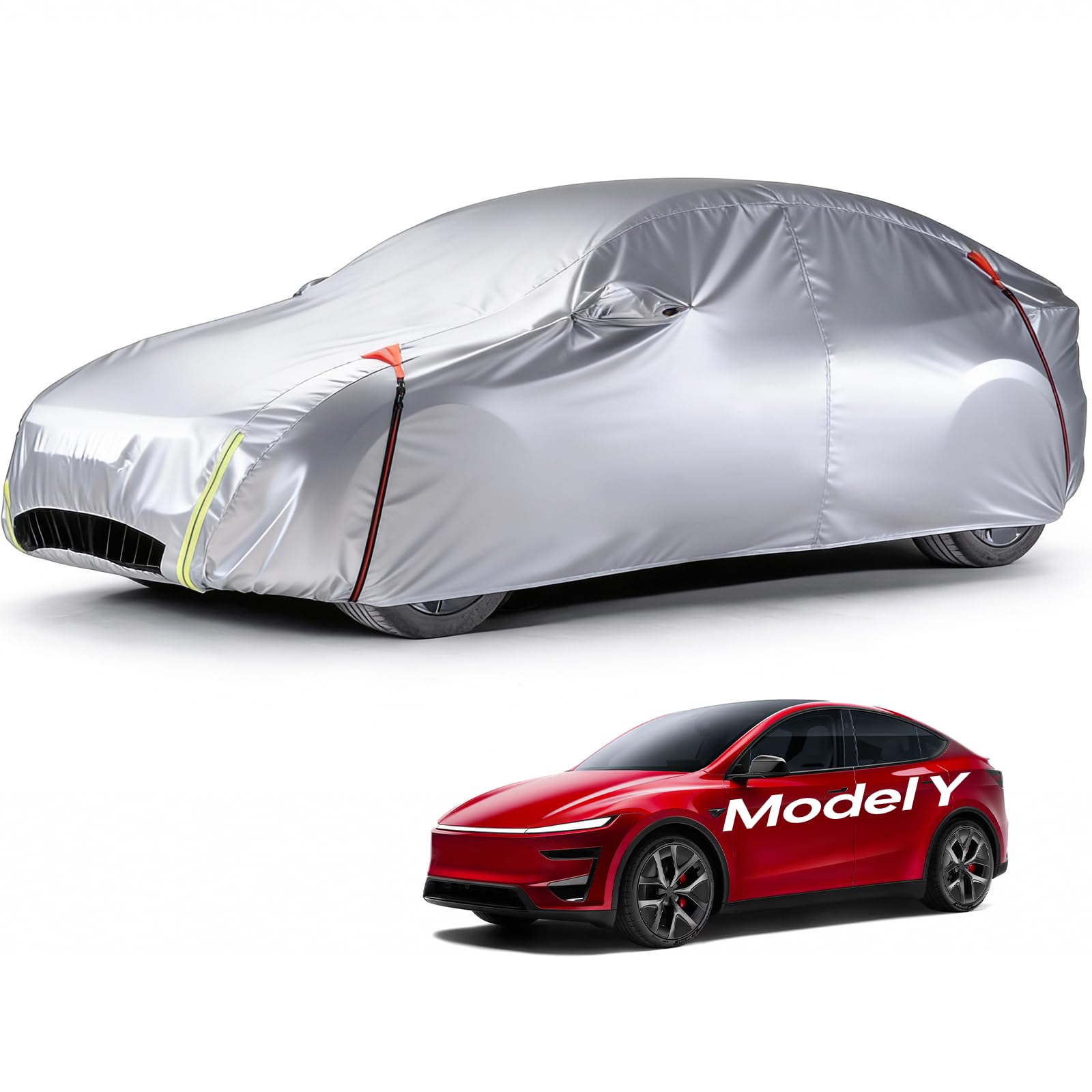 Photo 1 of Wigoo Tesla Model Y Car Cover Accessories (2020–2026), Custom Fit All-Weather Outdoor, Waterproof UV Sun & Heat Protection, Ventilated Design, Windproof, Smooth Paint-Safe Lining, Charging Port Zipper