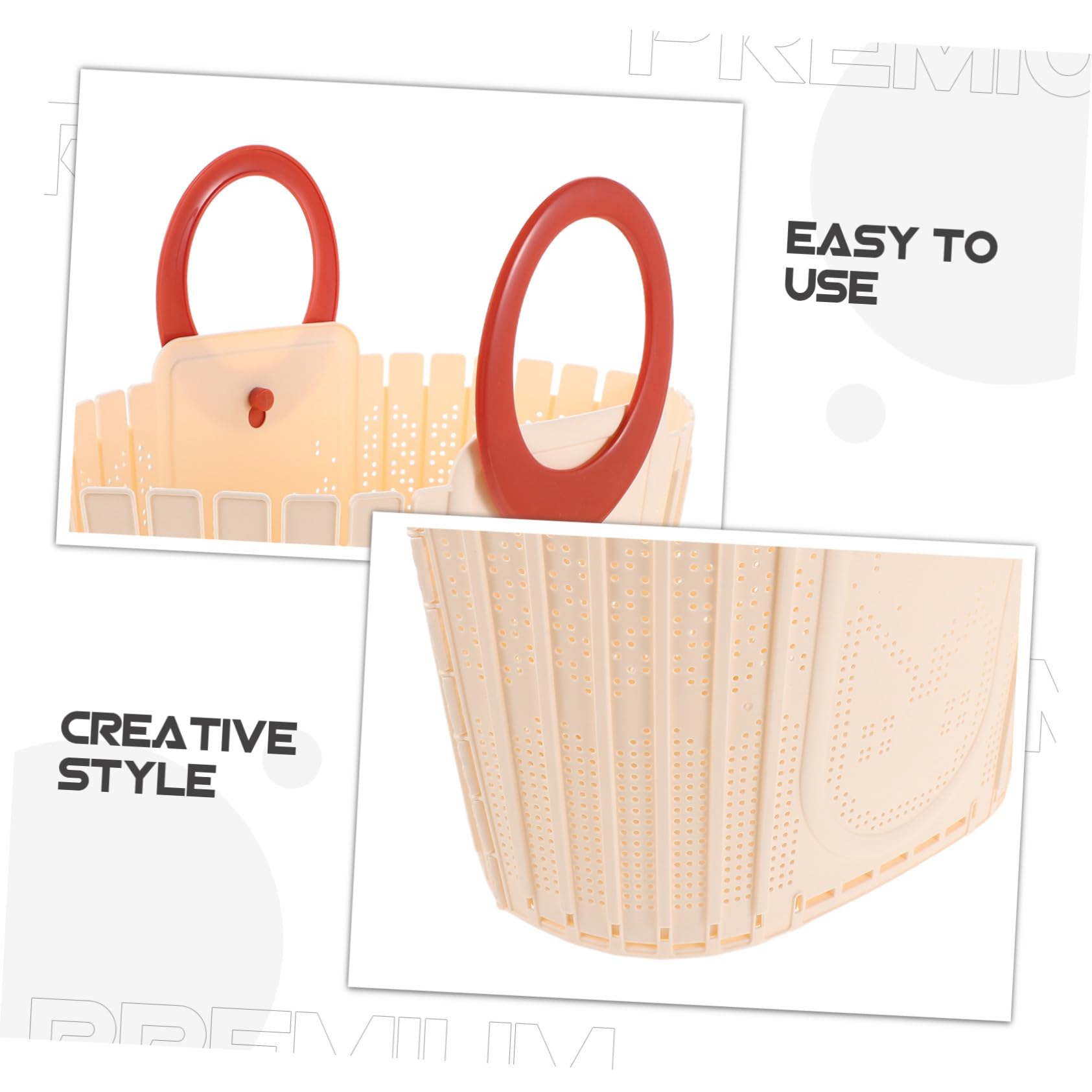 NOLITOY Cesta Plegable de Plástico para Ducha con Asa Ergonómica Organizador Colgante para Baño Ahorro de Espacio Secado Rápido para Viaje Universidad y Camping
