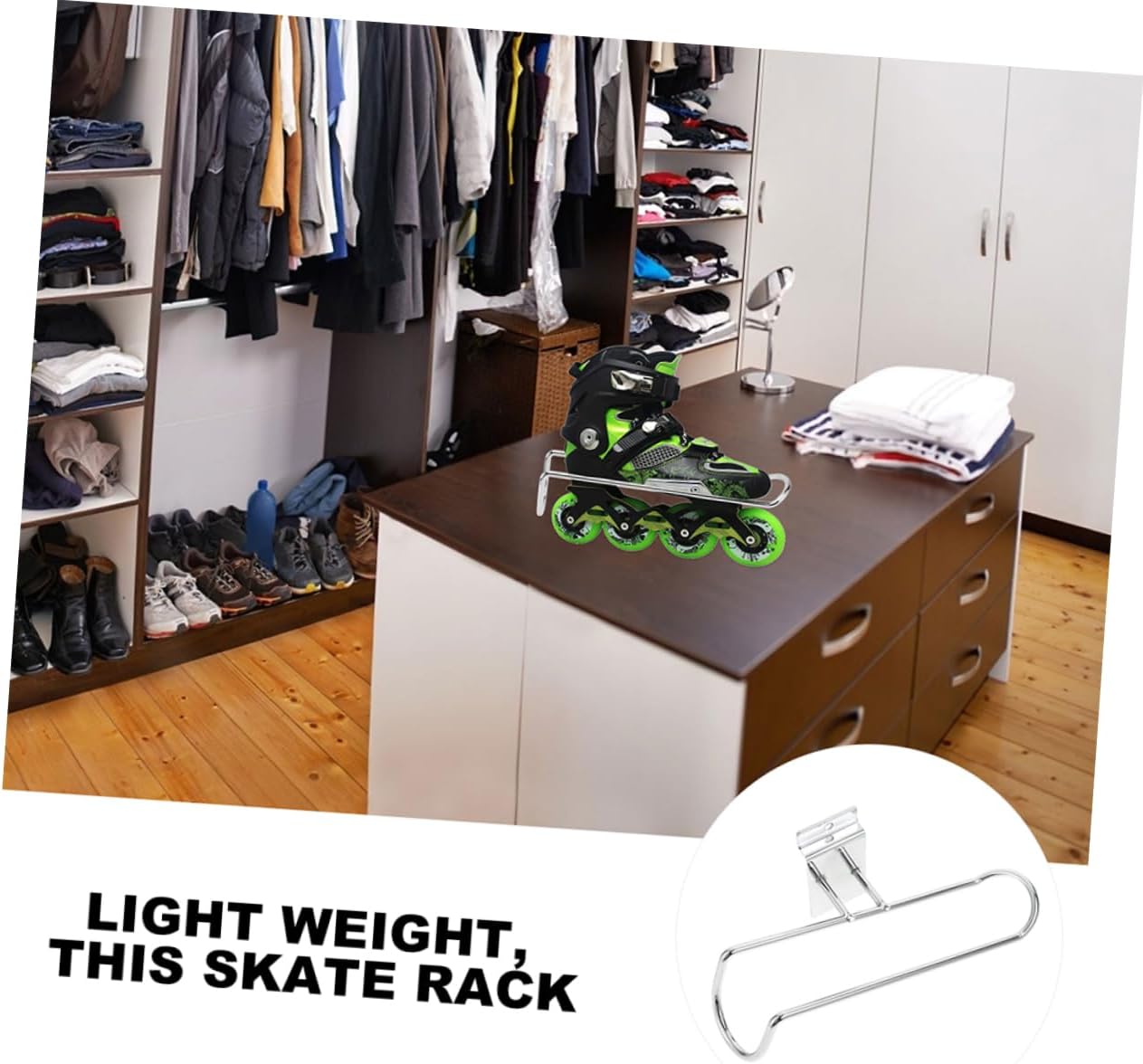 2pcs Ice Skates Holder Wall Mount Display Rack for Roller Skates Blade Guards