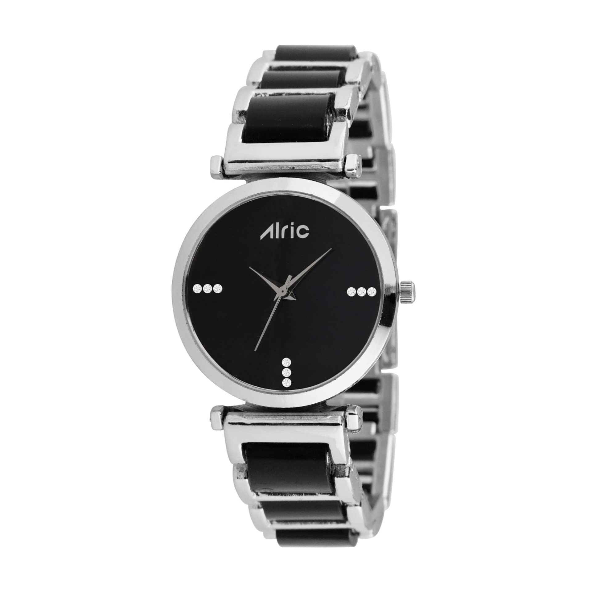 Alric Brand Watch for Women’s CZ & Stone Studded, Metal Strap Watches for Women, Silver & Black Ladies Hand Watch Ellip Wrist Watches for Girls are Stylish Watch for Women and Female of All Ages (B09W9M4NC2) Amazon Price History, Amazon Price Tracker