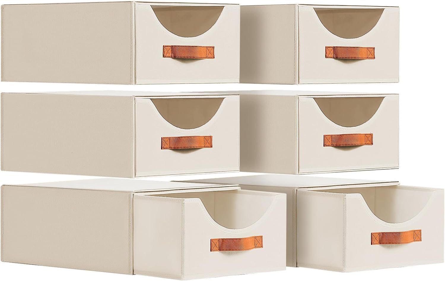 Large closet storage bins with drawer collapsible fabric organizer