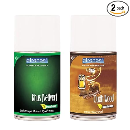 Airance Air Freshner Refill - Khus( Vetiver ) & Oudh Wood - 250 ML - Pack Of Two Refills