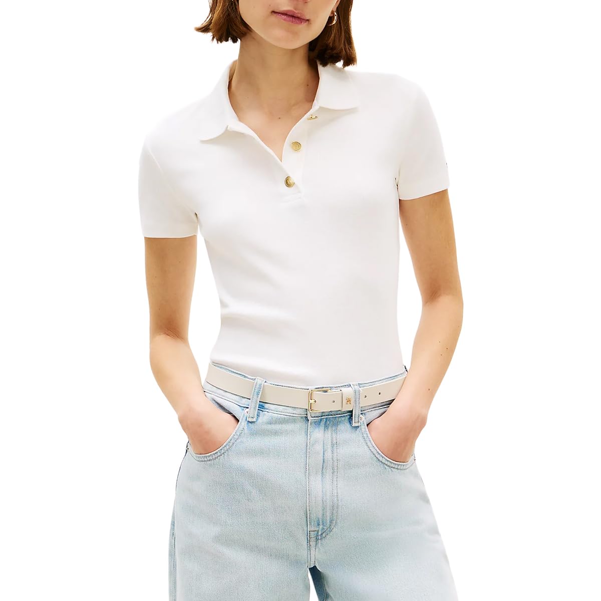 Tommy Hilfiger Gold Button Slim SS Polo