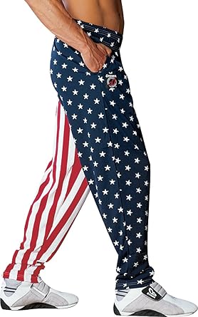Otomix Mens American Flag USA Baggy Muscle Workout Pants