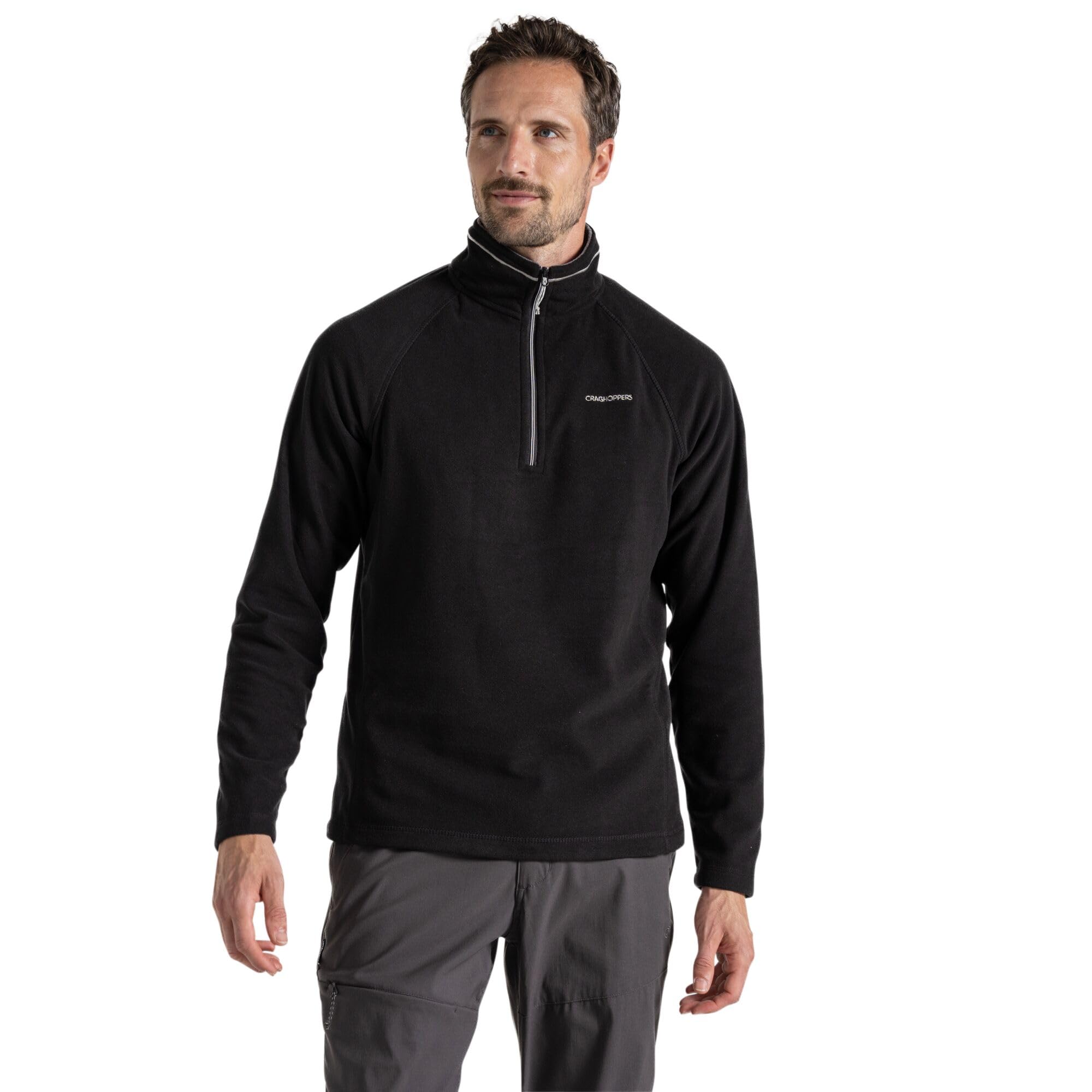 Craghoppers Mens Corey Half Zip Fleece Pullover, Black, 4XL at