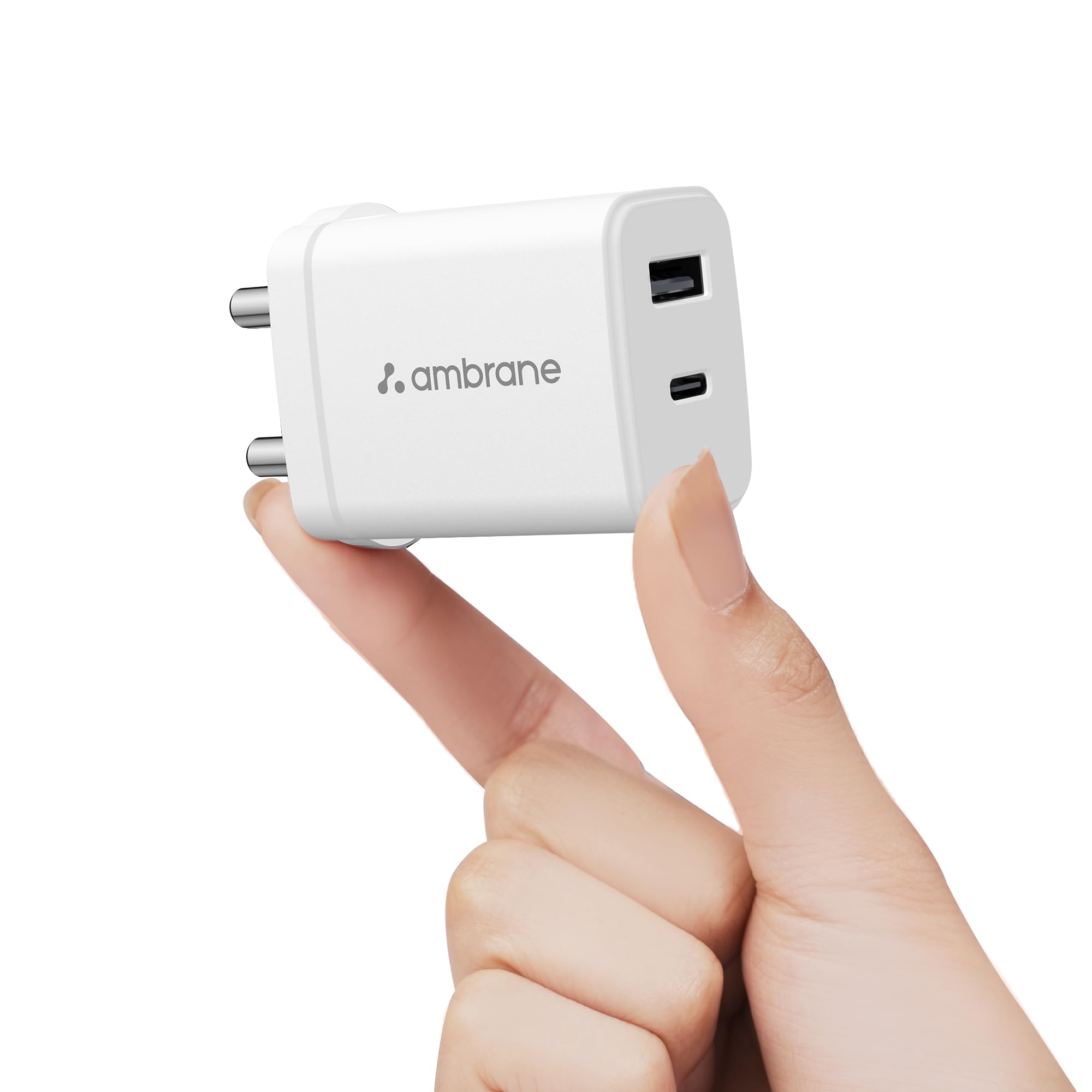 Ambrane 30W Dual Port GaN Charger, USB & Type C Port with QC & PD Technology, Fast Charging Compatible with iPhone, iPad, Google Pixel, Samsung, Redmi, Mi, Oppo and More (Charge 30, White) (B0CYLJ72TX) Amazon Price History, Amazon Price Tracker
