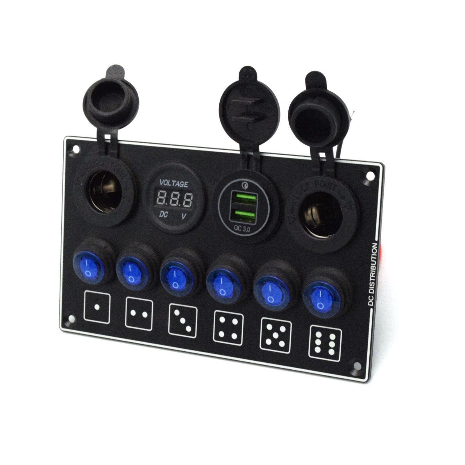 Placa de botones multiusos de 12 V y 6 puertos con enlaces de