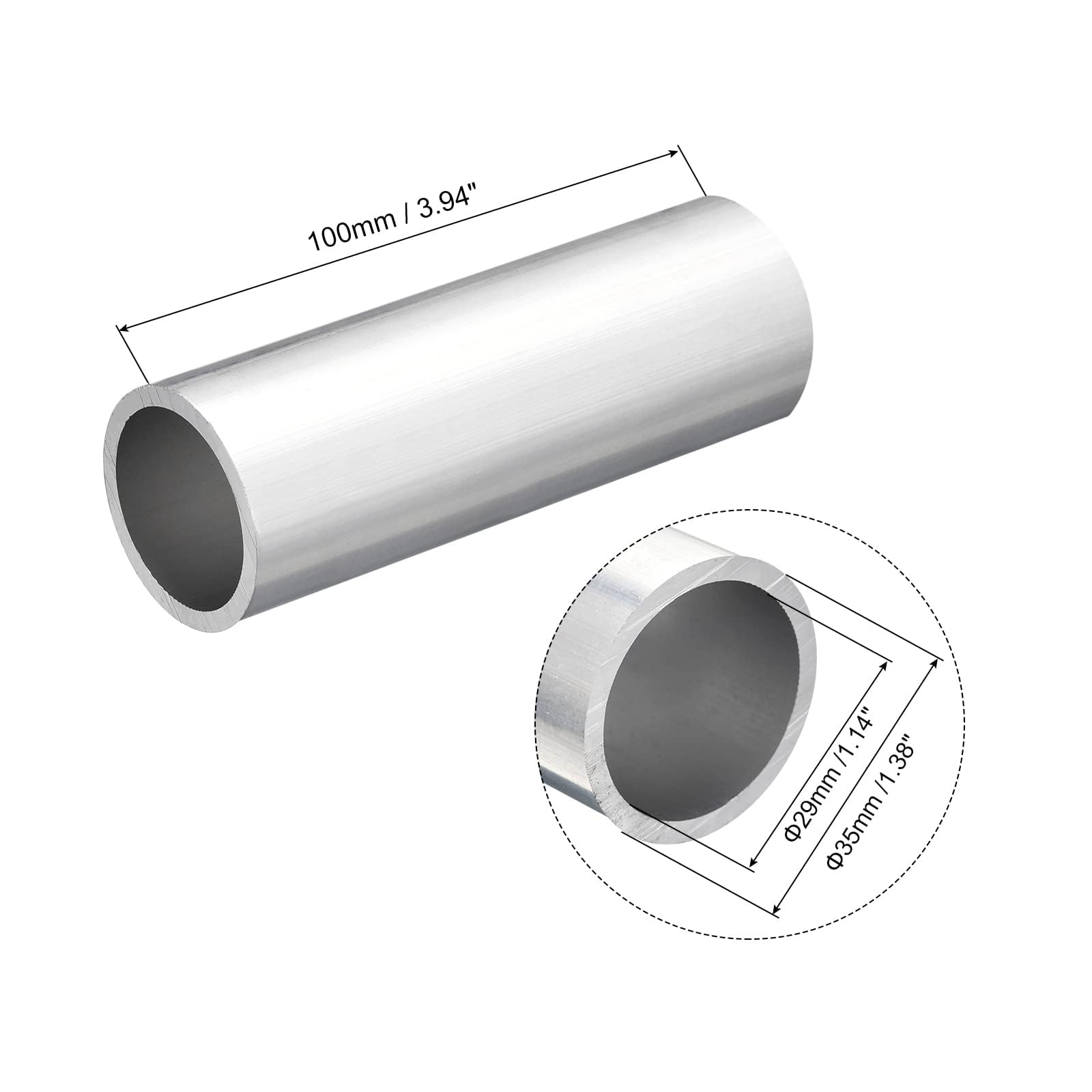 TOP-VIGOR 2 Stück Aluminium Rundrohr 6063 – 15x12 Mm, 300 Mm Länge, Nahtlos, Für DIY & Industrie