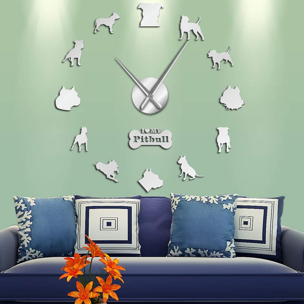 Horloge murale Pit Bull autocollante : habillez facilement vos grands murs vides