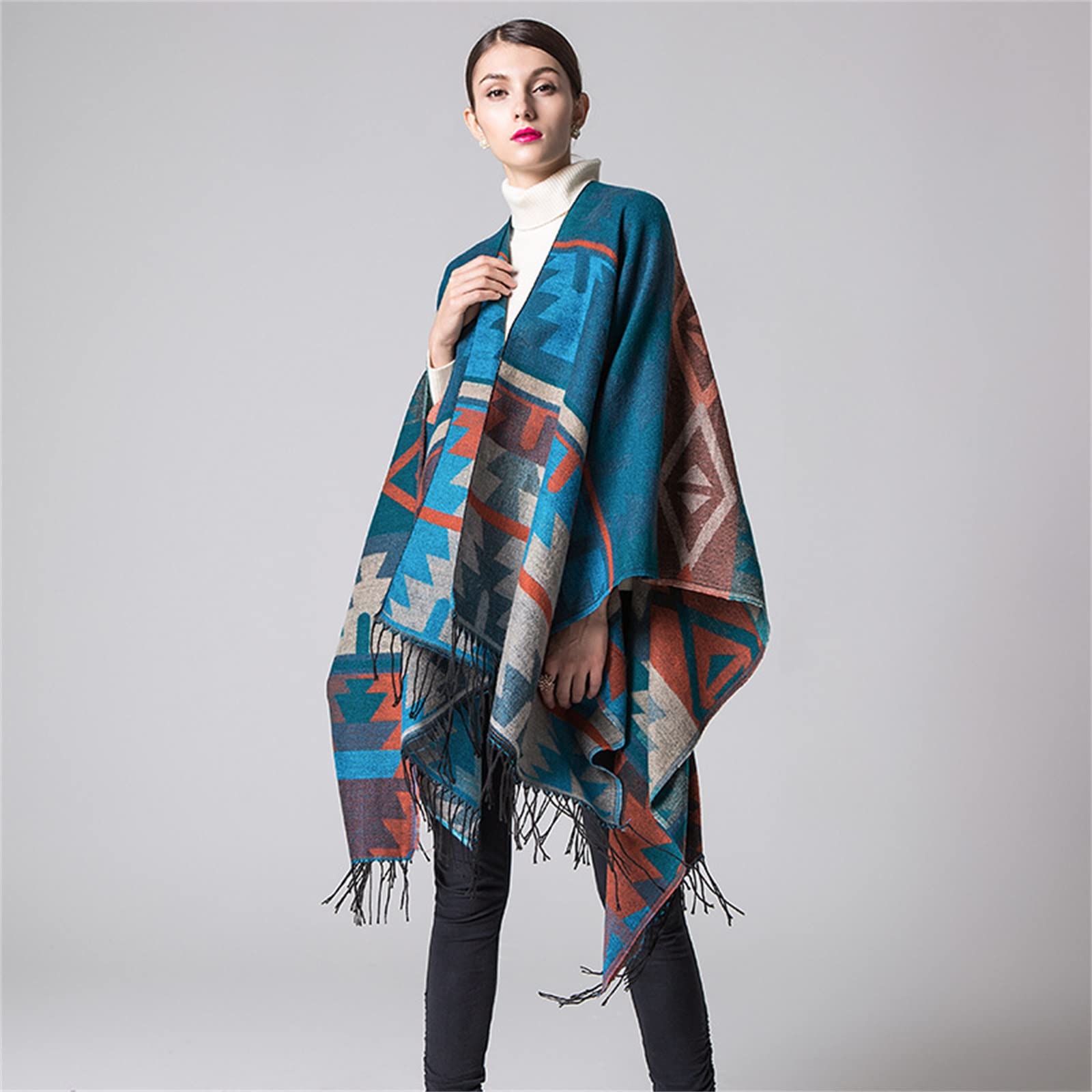 Scialle da Donna Poncho da Donna Scialli Avvolge Sciarpa Invernale Oversize per Le Donne